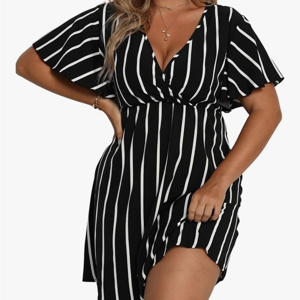 Black and White Striped Dress